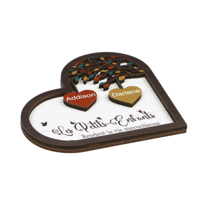 À Mamie Décoration en bois l'arbre des cœurs 2 Prénoms Personnalisés Ornement Famille Cadeau pour mamie | Jessemade
