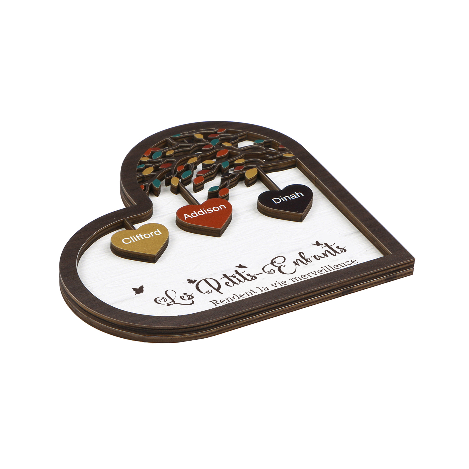 À Mamie Décoration en bois l'arbre des cœurs 3 Prénoms Personnalisés Ornement Famille Cadeau pour mamie | Jessemade