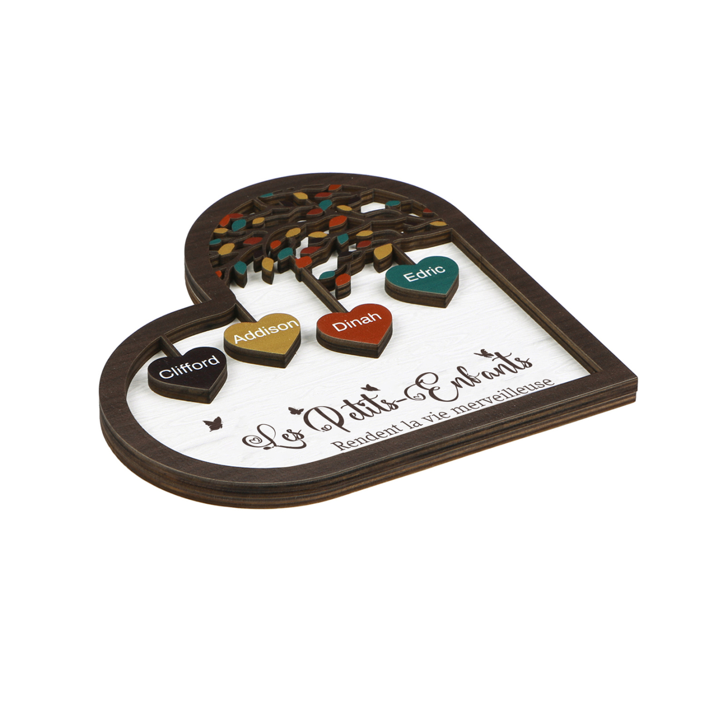 À Mamie Décoration en bois l'arbre des cœurs 4 Prénoms Personnalisés Ornement Famille Cadeau pour mamie | Jessemade