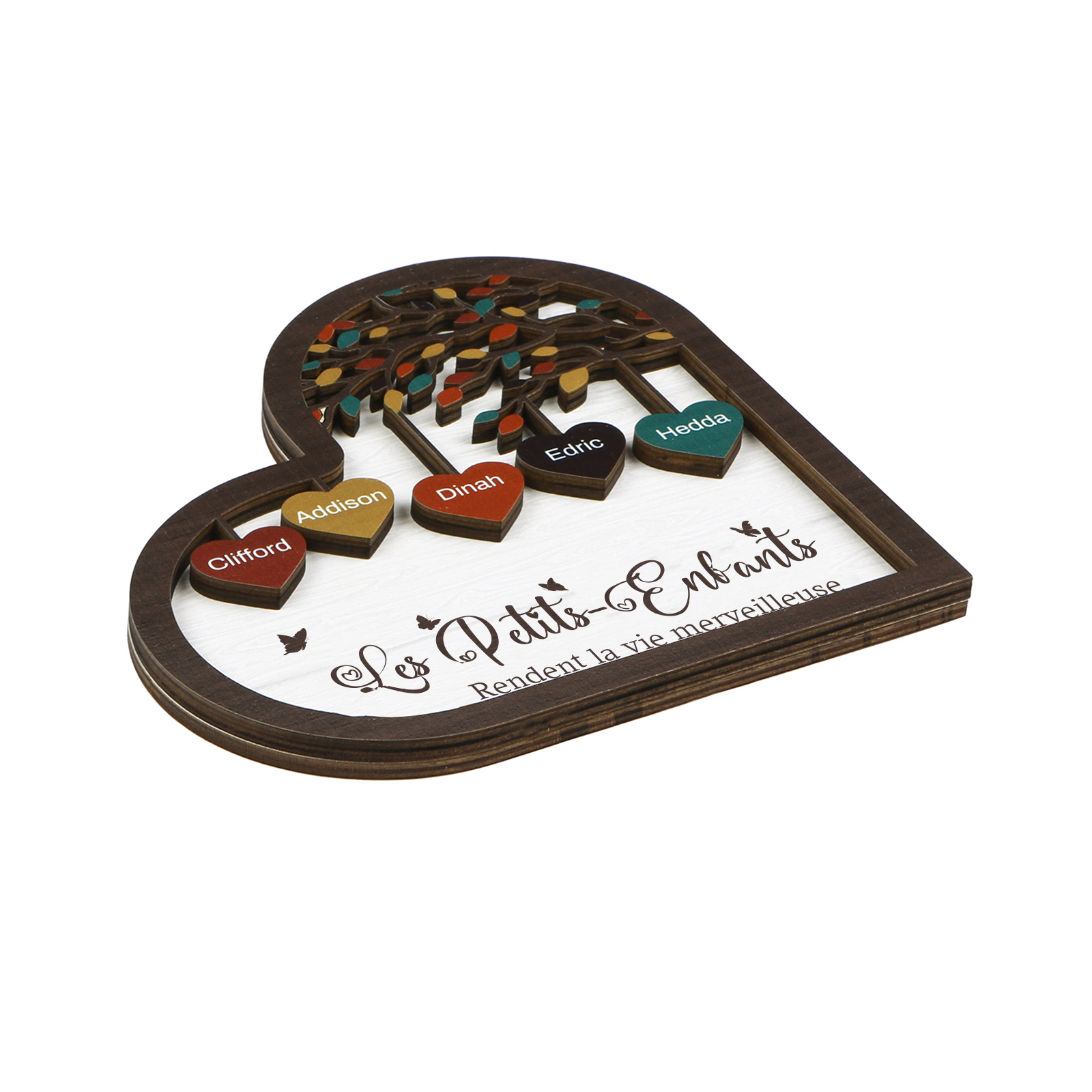 À Mamie Décoration en bois l'arbre des cœurs 5 Prénoms Personnalisés Ornement Famille Cadeau pour mamie | Jessemade