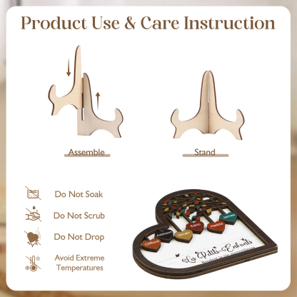 À Mamie Décoration en bois l'arbre des cœurs 6 Prénoms Personnalisés Ornement Famille Cadeau pour mamie | Jessemade