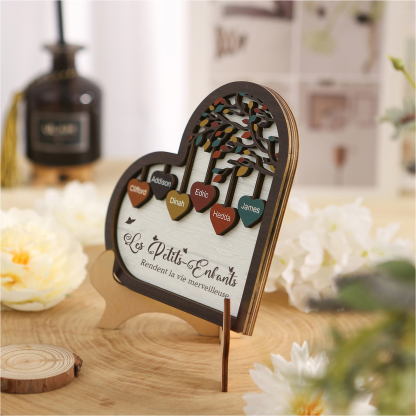 À Mamie Décoration en bois l'arbre des cœurs 6 Prénoms Personnalisés Ornement Famille Cadeau pour mamie | Jessemade