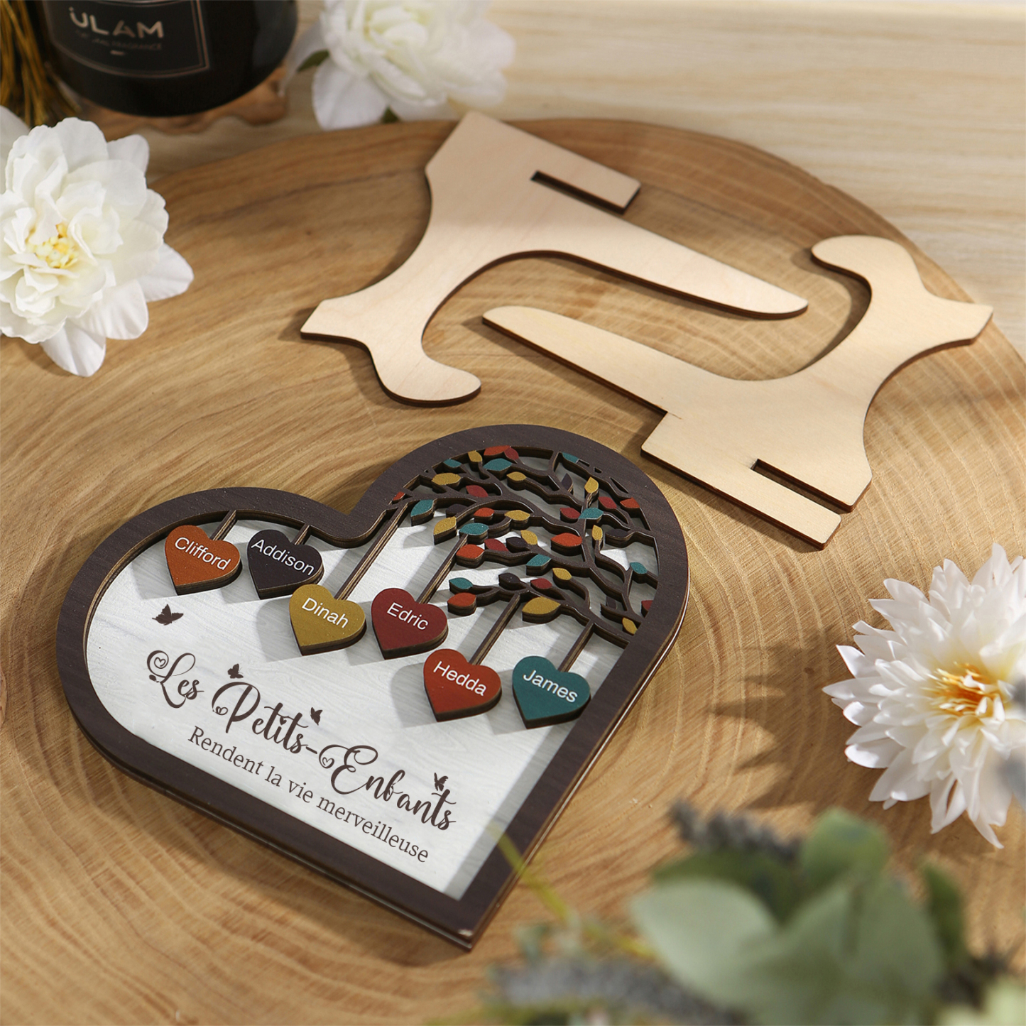 À Mamie Décoration en bois l'arbre des cœurs 6 Prénoms Personnalisés Ornement Famille Cadeau pour mamie | Jessemade