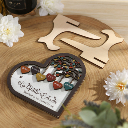 À Mamie Décoration en bois l'arbre des cœurs 6 Prénoms Personnalisés Ornement Famille Cadeau pour mamie | Jessemade