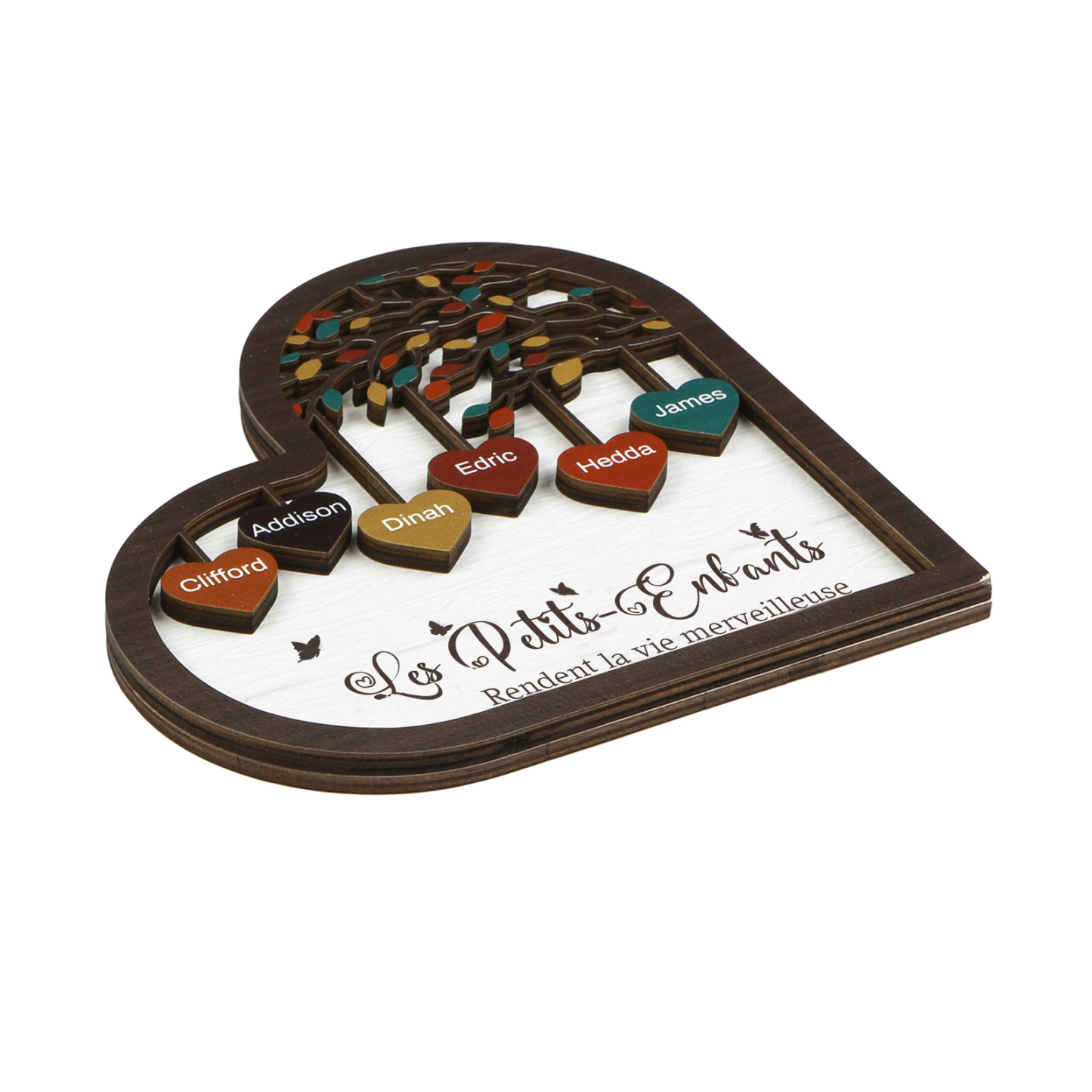 À Mamie Décoration en bois l'arbre des cœurs 6 Prénoms Personnalisés Ornement Famille Cadeau pour mamie | Jessemade