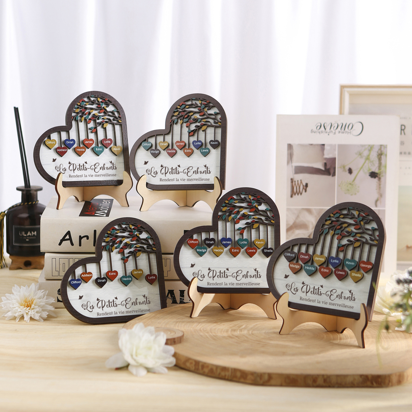 À Mamie Décoration en bois l'arbre des cœurs 11 Prénoms Personnalisés Ornement Famille Cadeau pour mamie | Jessemade