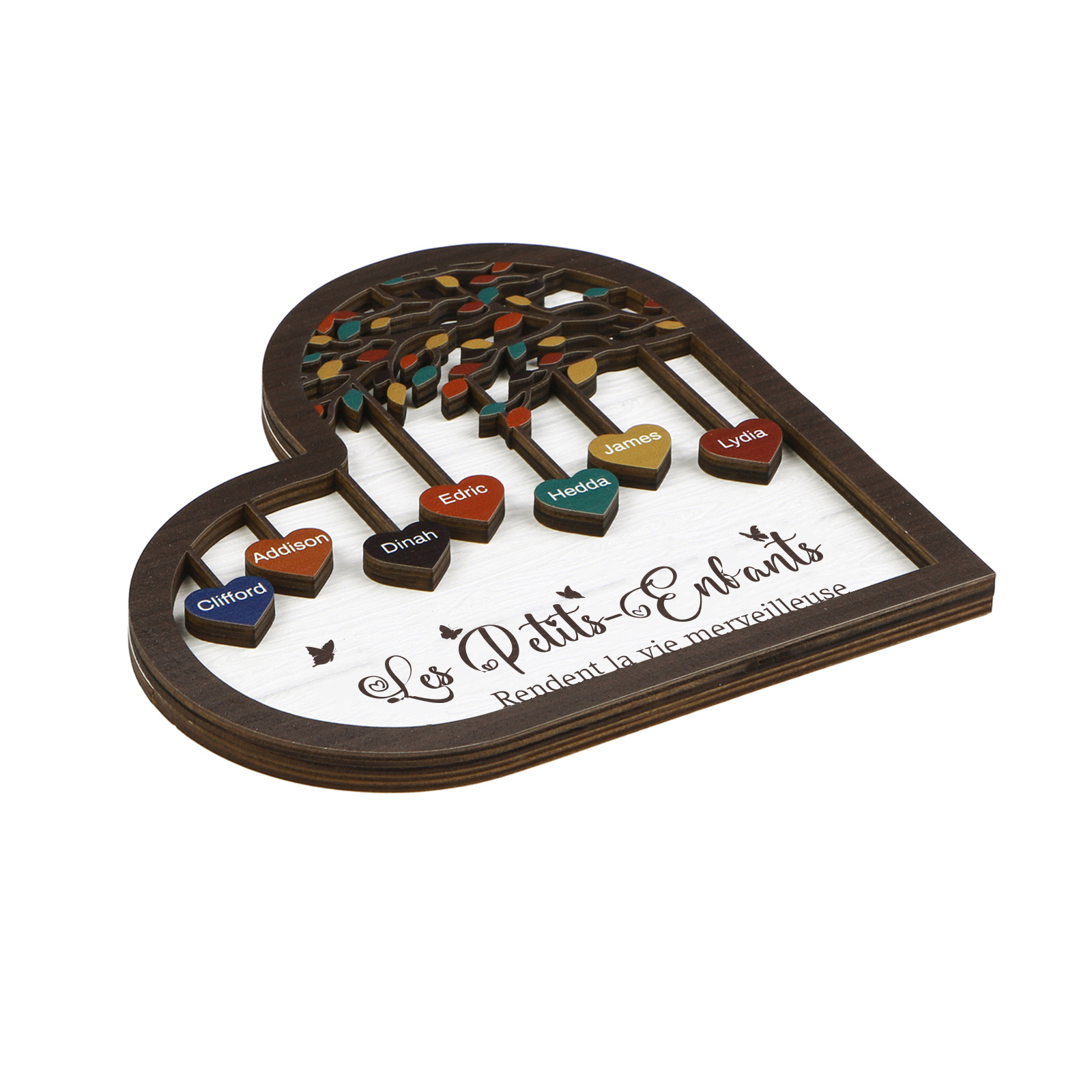 À Mamie Décoration en bois l'arbre des cœurs 7 Prénoms Personnalisés Ornement Famille Cadeau pour mamie | Jessemade