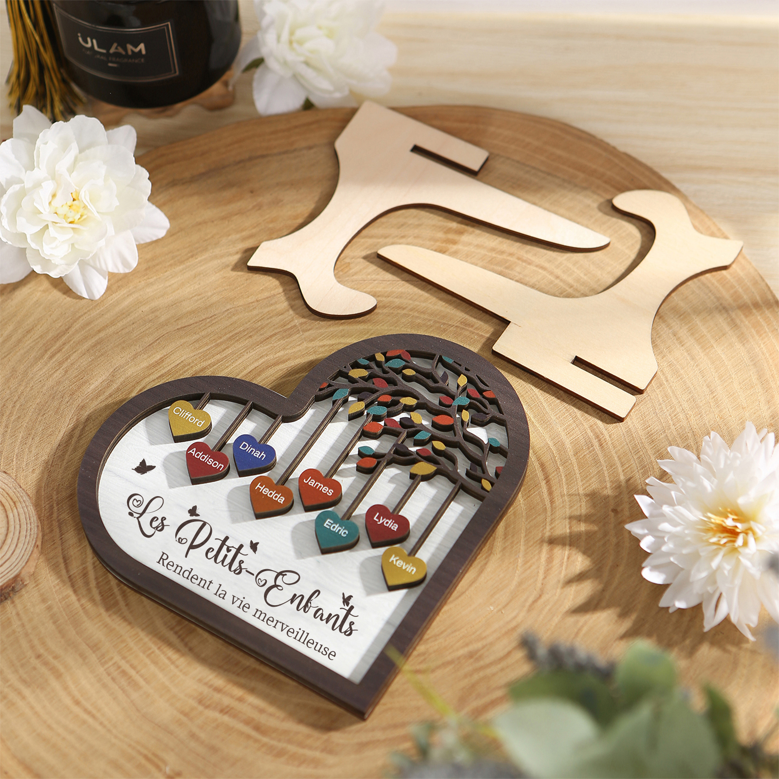 À Mamie Décoration en bois l'arbre des cœurs 8 Prénoms Personnalisés Ornement Famille Cadeau pour mamie | Jessemade