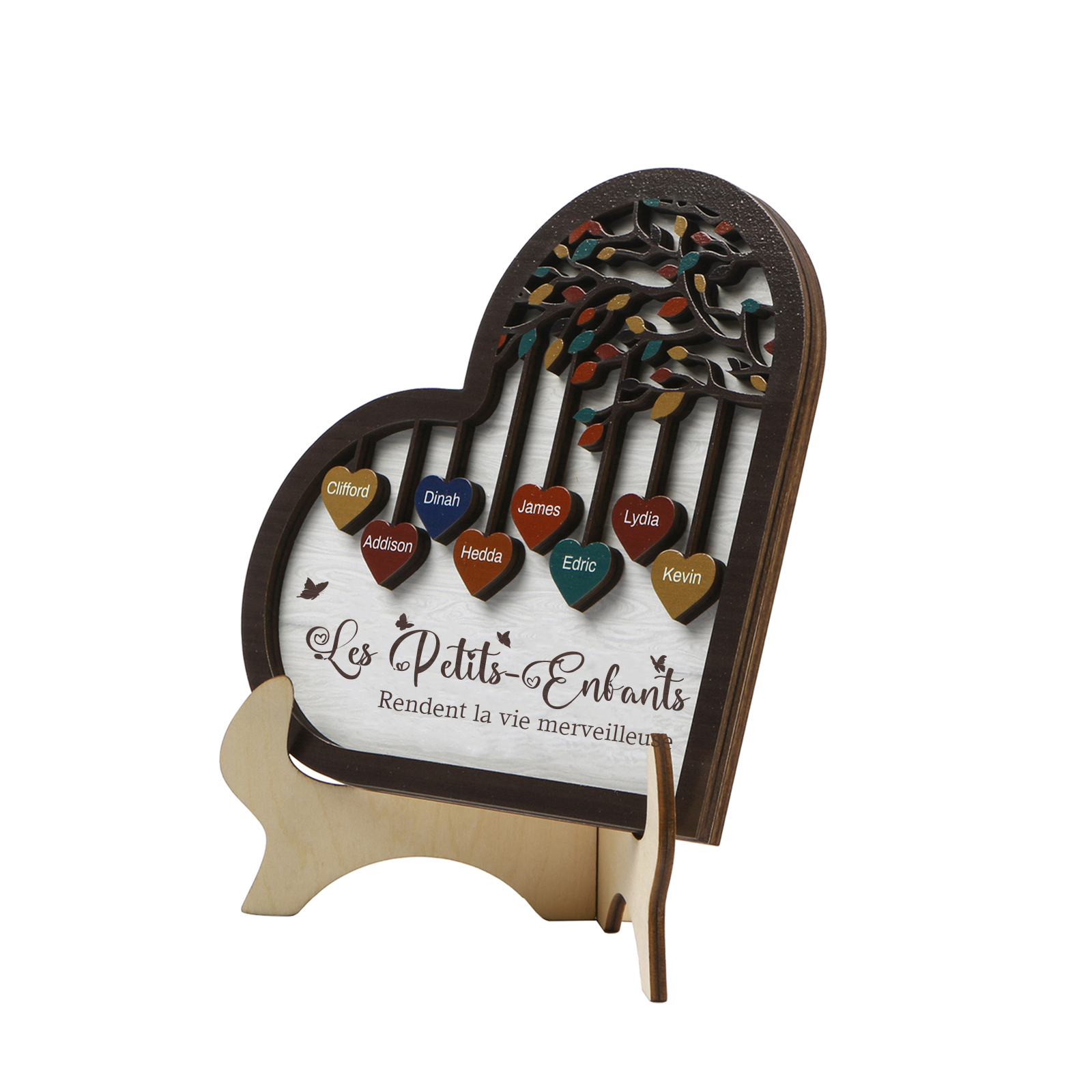 À Mamie Décoration en bois l'arbre des cœurs 8 Prénoms Personnalisés Ornement Famille Cadeau pour mamie | Jessemade