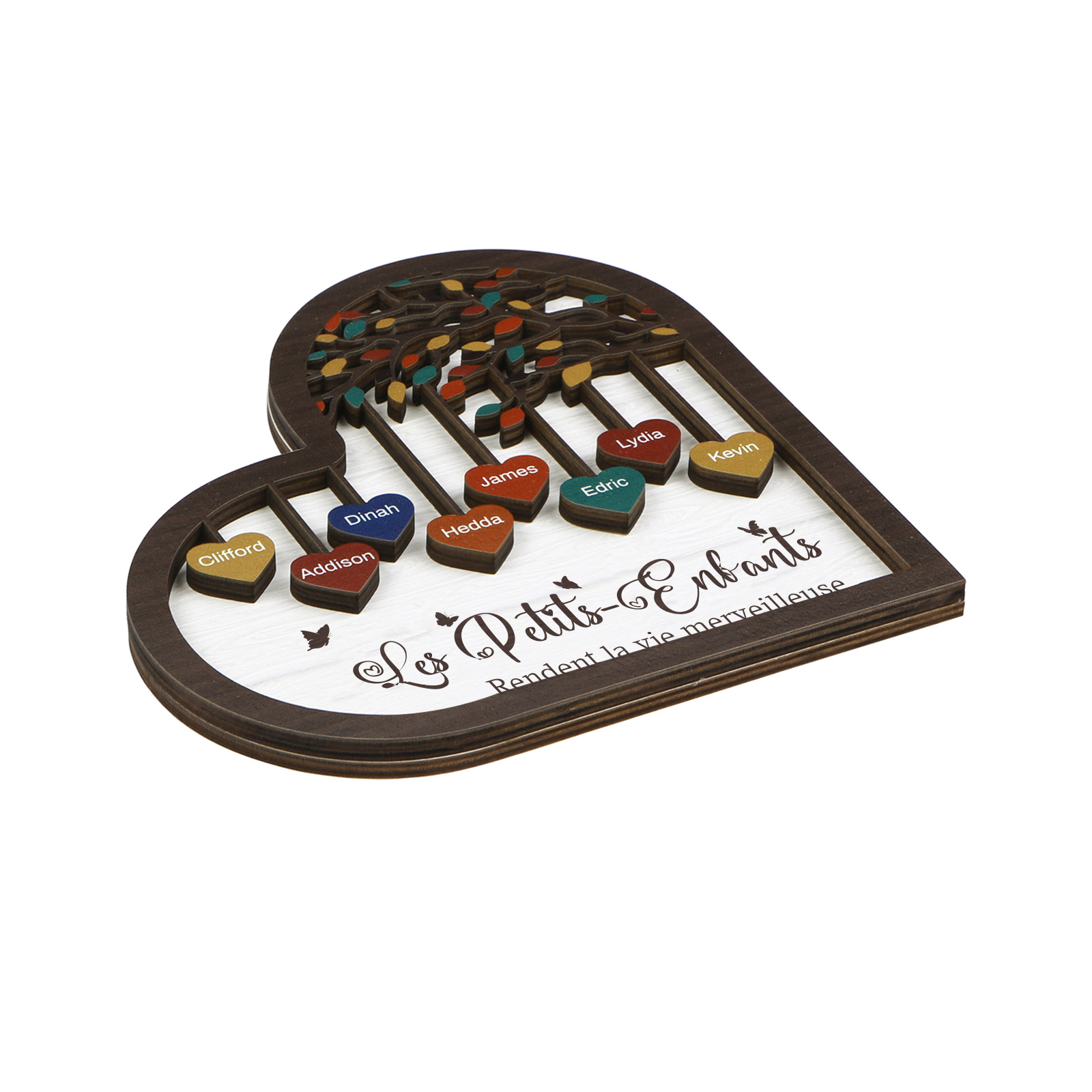 À Mamie Décoration en bois l'arbre des cœurs 8 Prénoms Personnalisés Ornement Famille Cadeau pour mamie | Jessemade
