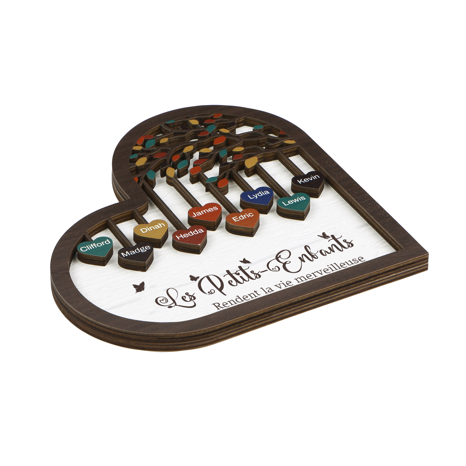 À Mamie Décoration en bois l'arbre des cœurs 9 Prénoms Personnalisés Ornement Famille Cadeau pour mamie | Jessemade