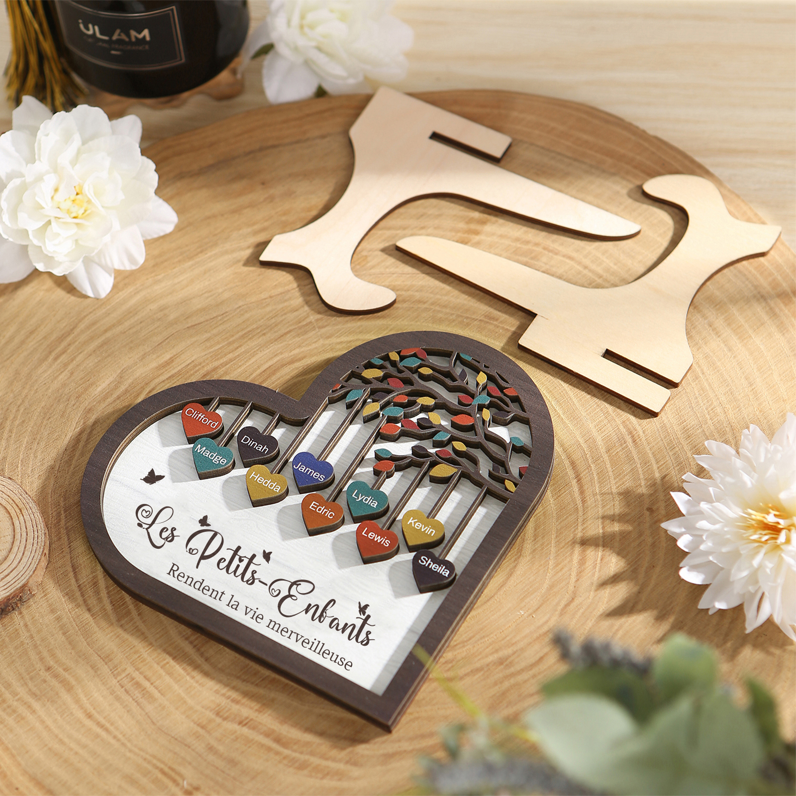À Mamie Décoration en bois l'arbre des cœurs 10 Prénoms Personnalisés Ornement Famille Cadeau pour mamie | Jessemade