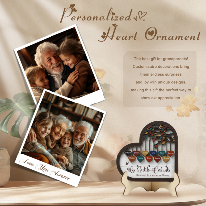 À Mamie Décoration en bois l'arbre des cœurs 11 Prénoms Personnalisés Ornement Famille Cadeau pour mamie | Jessemade