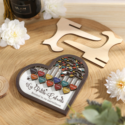 À Mamie Décoration en bois l'arbre des cœurs 11 Prénoms Personnalisés Ornement Famille Cadeau pour mamie | Jessemade