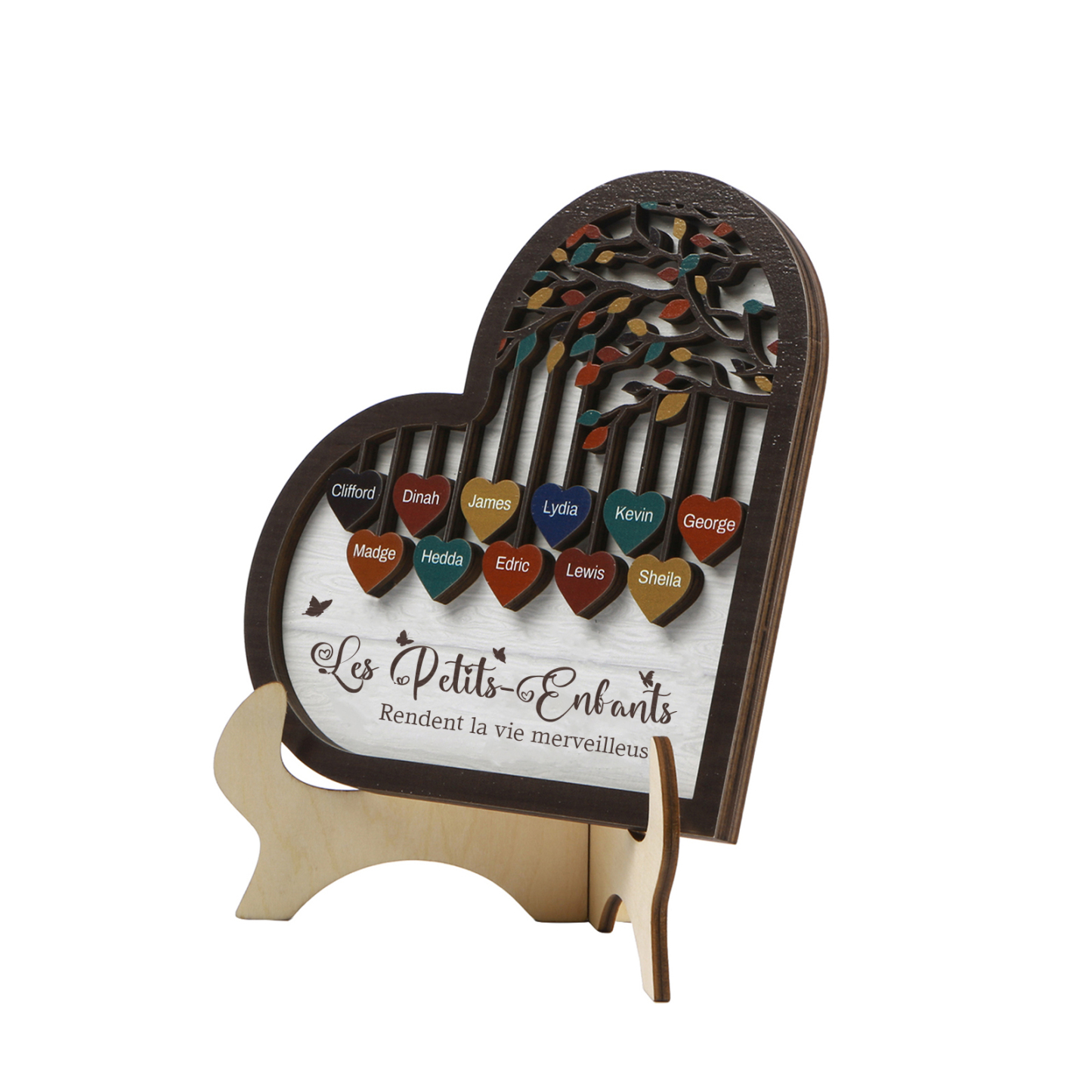 À Mamie Décoration en bois l'arbre des cœurs 11 Prénoms Personnalisés Ornement Famille Cadeau pour mamie | Jessemade