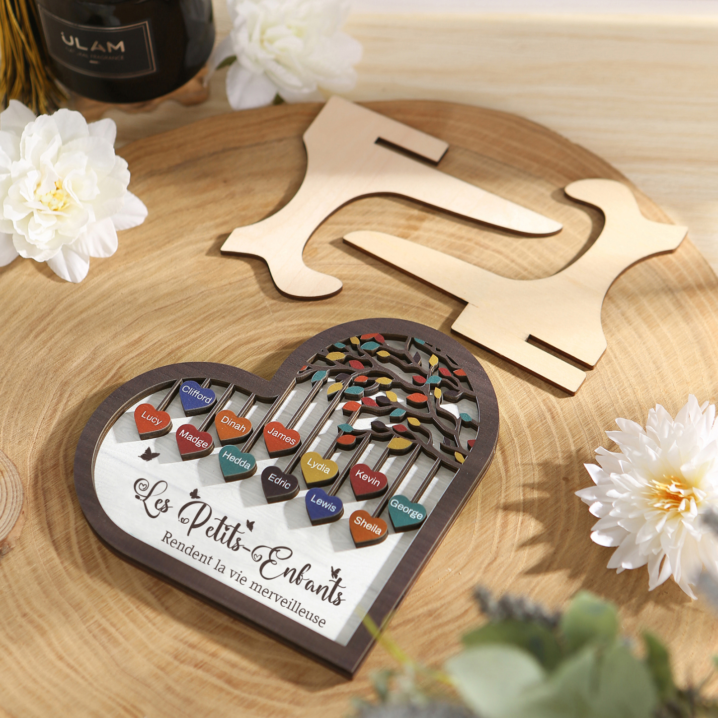 À Mamie Décoration en bois l'arbre des cœurs 12 Prénoms Personnalisés Ornement Famille Cadeau pour mamie | Jessemade