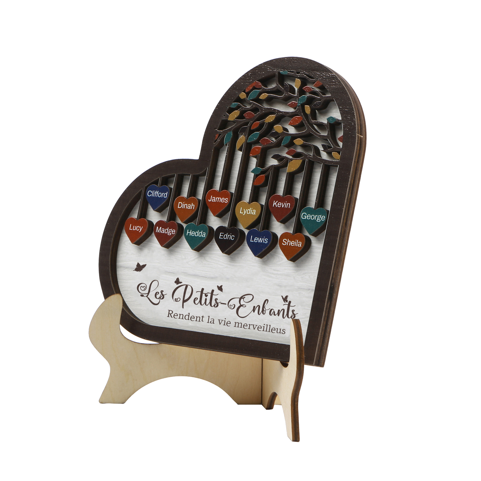 À Mamie Décoration en bois l'arbre des cœurs 12 Prénoms Personnalisés Ornement Famille Cadeau pour mamie | Jessemade