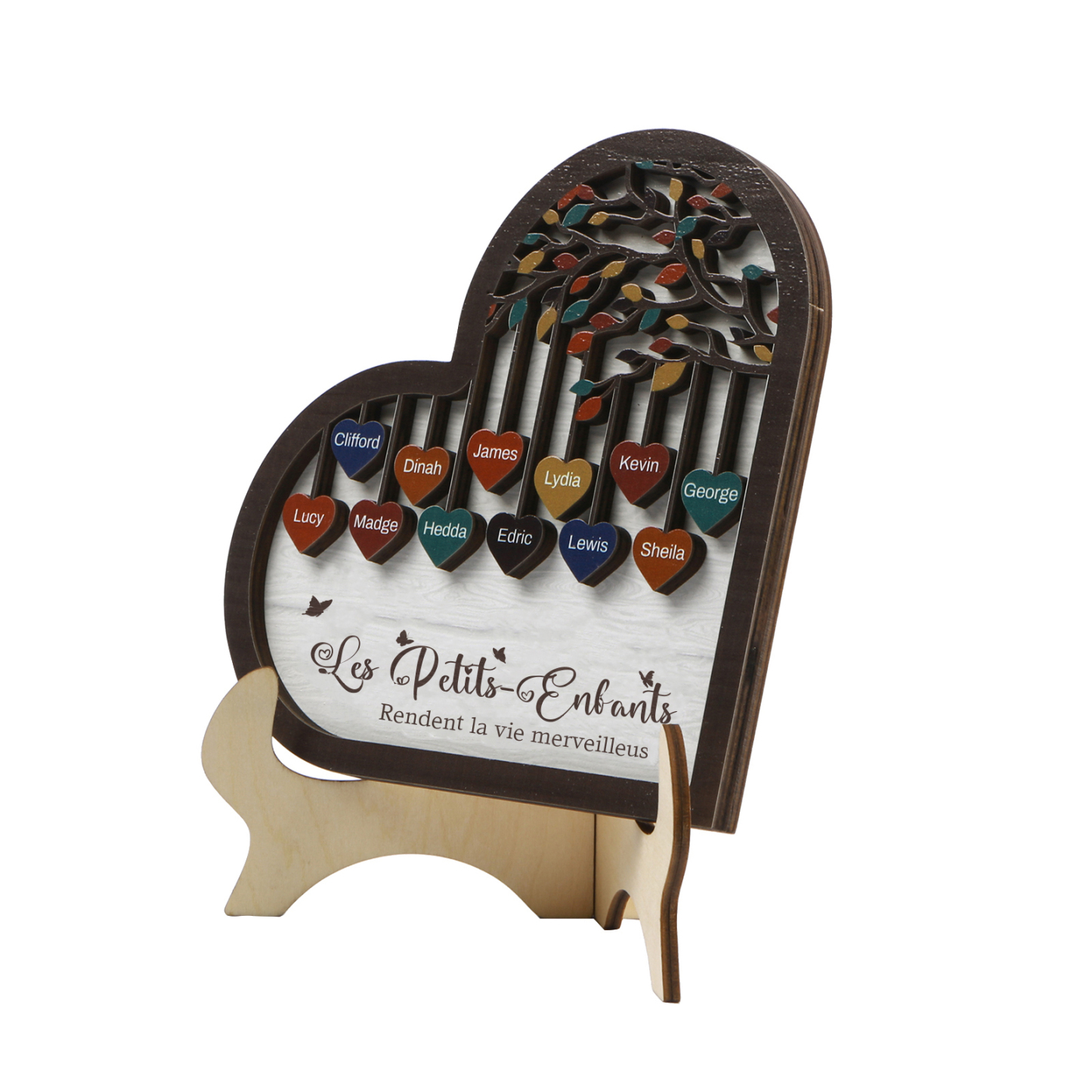 À Mamie Décoration en bois l'arbre des cœurs 12 Prénoms Personnalisés Ornement Famille Cadeau pour mamie | Jessemade