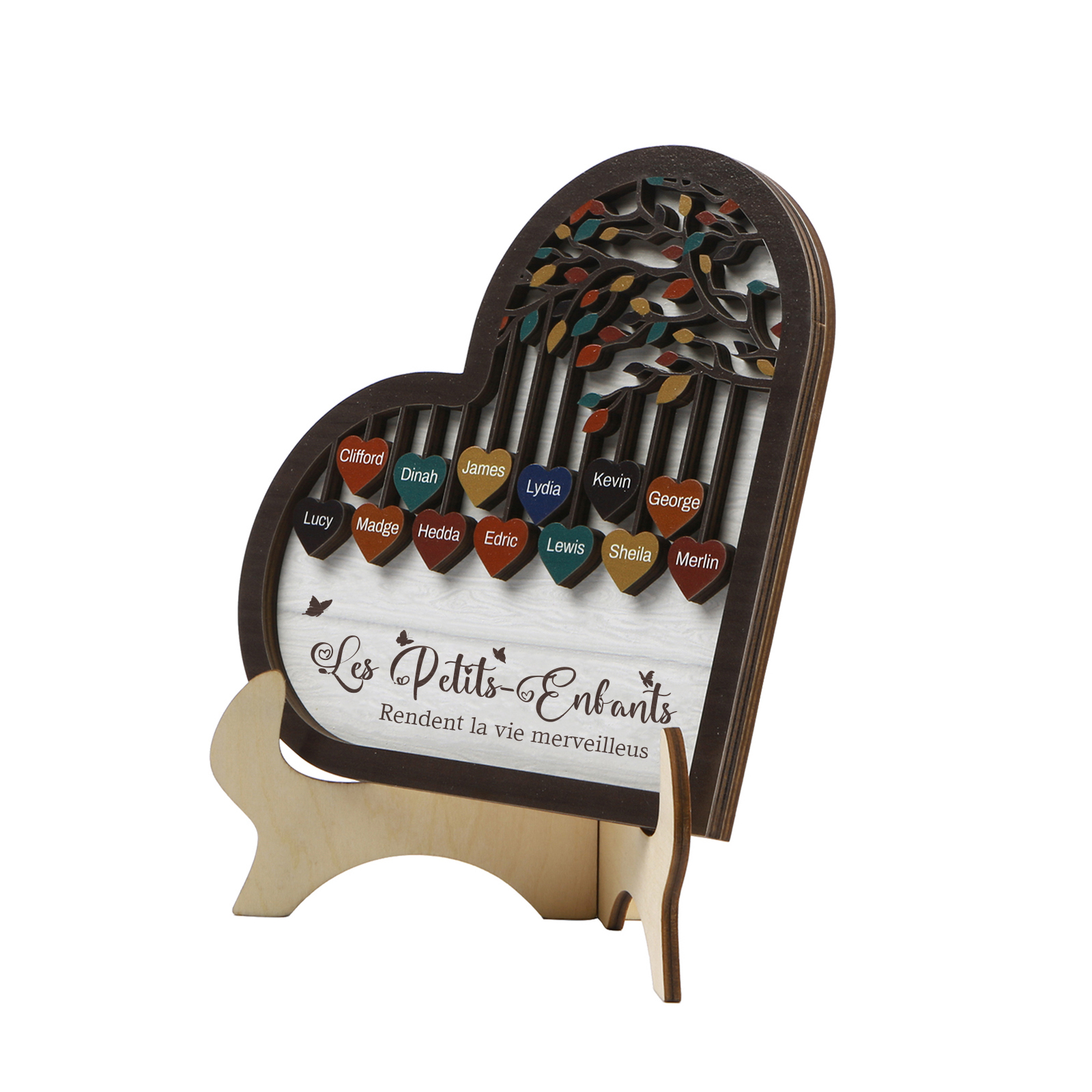 À Mamie Décoration en bois l'arbre des cœurs 13 Prénoms Personnalisés Ornement Famille Cadeau pour mamie | Jessemade