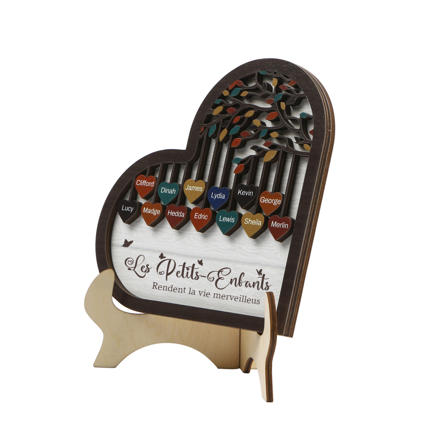 À Mamie Décoration en bois l'arbre des cœurs 13 Prénoms Personnalisés Ornement Famille Cadeau pour mamie | Jessemade