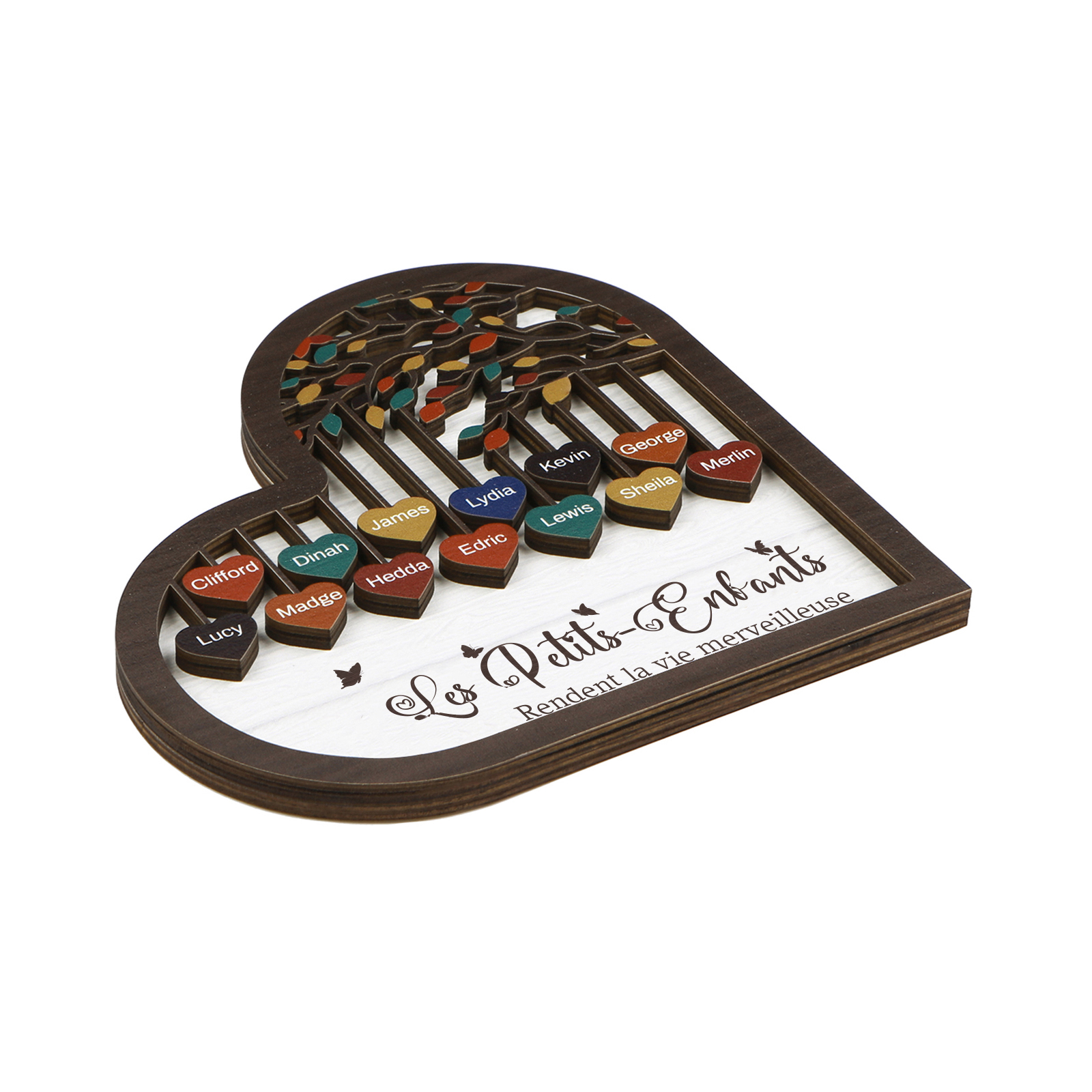 À Mamie Décoration en bois l'arbre des cœurs 13 Prénoms Personnalisés Ornement Famille Cadeau pour mamie | Jessemade