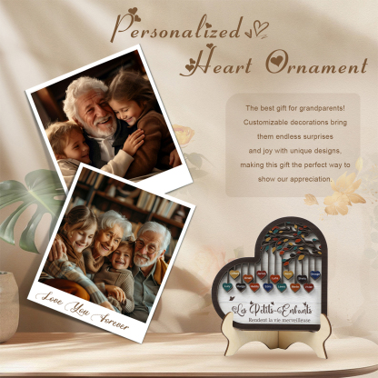 À Mamie Décoration en bois l'arbre des cœurs 14 Prénoms Personnalisés Ornement Famille Cadeau pour mamie | Jessemade