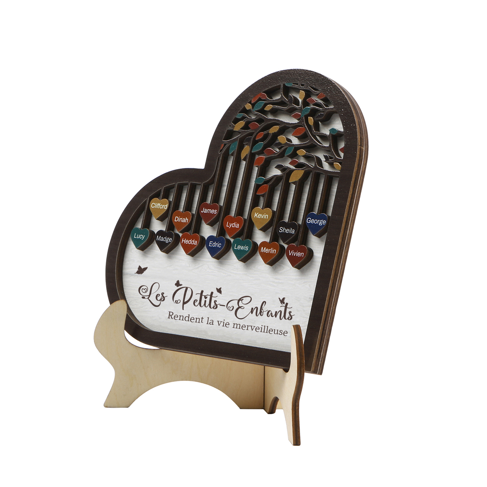 À Mamie Décoration en bois l'arbre des cœurs 14 Prénoms Personnalisés Ornement Famille Cadeau pour mamie | Jessemade