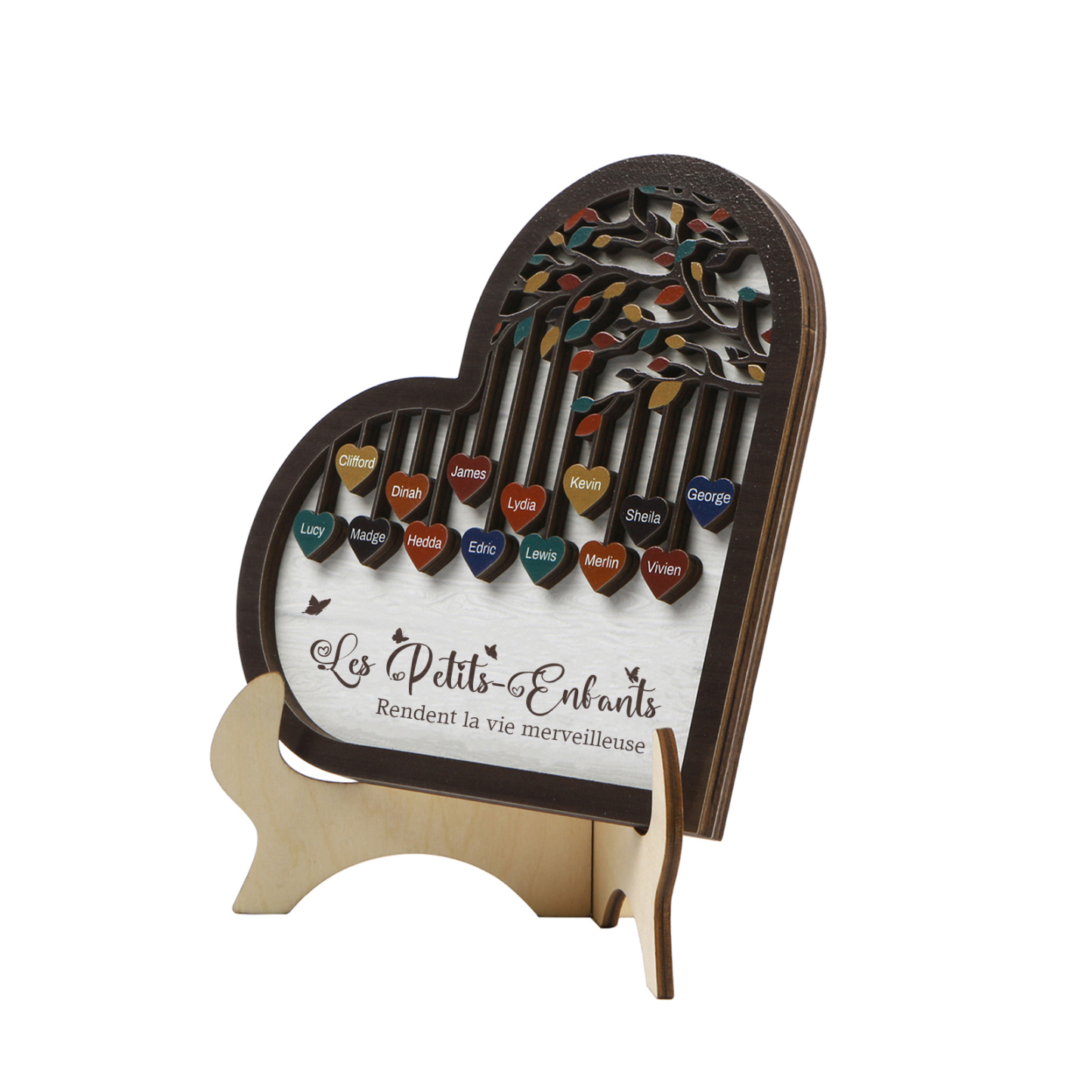 À Mamie Décoration en bois l'arbre des cœurs 14 Prénoms Personnalisés Ornement Famille Cadeau pour mamie | Jessemade