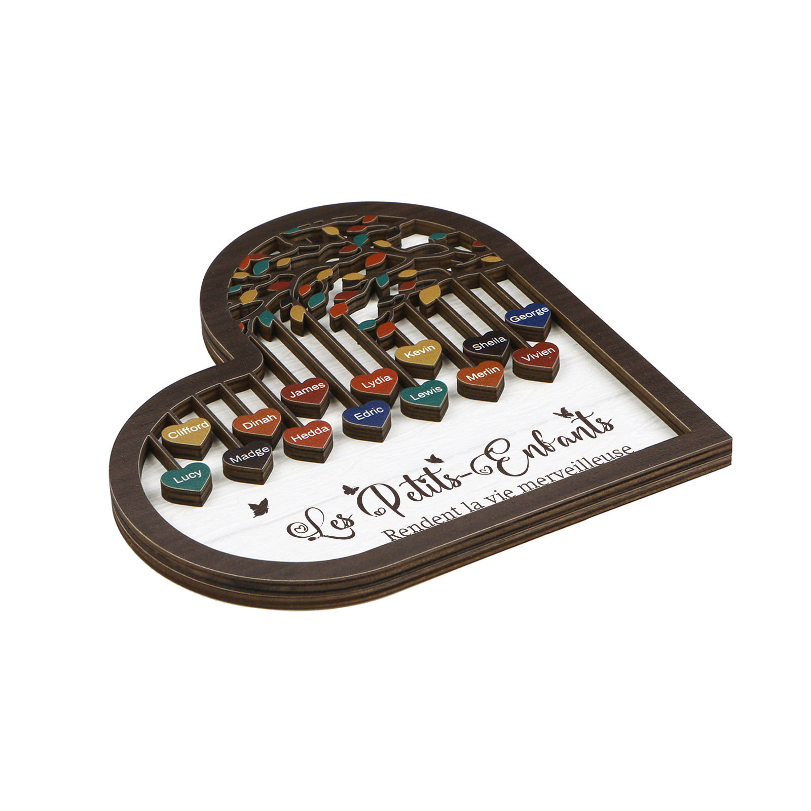 À Mamie Décoration en bois l'arbre des cœurs 14 Prénoms Personnalisés Ornement Famille Cadeau pour mamie | Jessemade