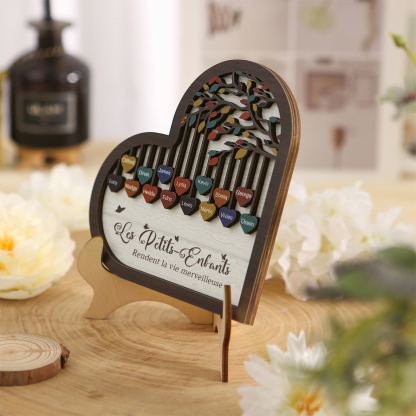 À Mamie Décoration en bois l'arbre des cœurs 15 Prénoms Personnalisés Ornement Famille Cadeau pour mamie | Jessemade