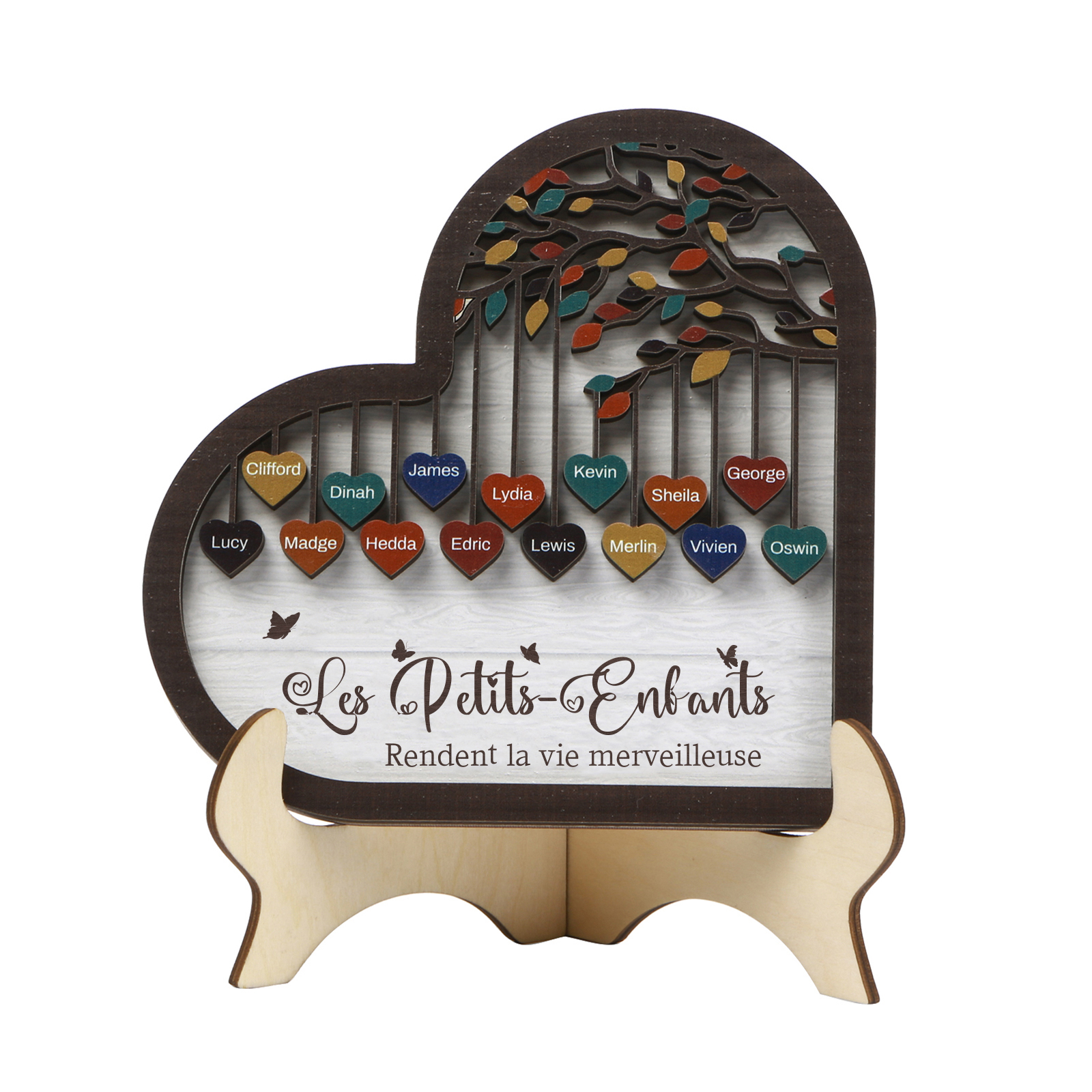 À Mamie Décoration en bois l'arbre des cœurs 15 Prénoms Personnalisés Ornement Famille Cadeau pour mamie | Jessemade