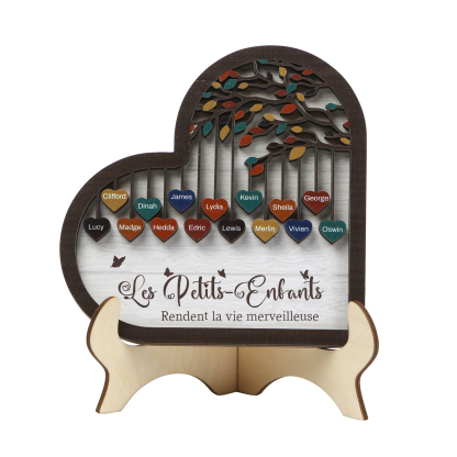 À Mamie Décoration en bois l'arbre des cœurs 15 Prénoms Personnalisés Ornement Famille Cadeau pour mamie | Jessemade