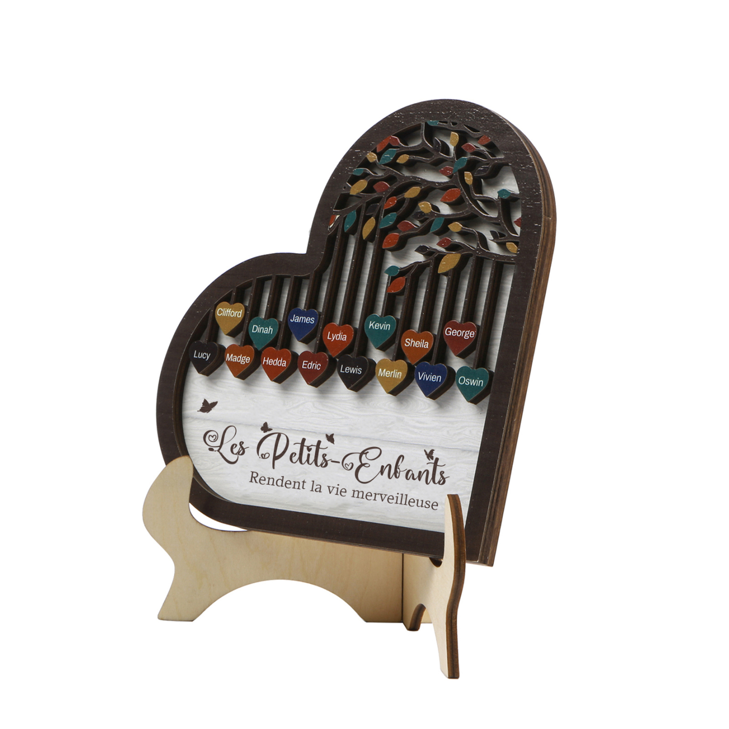 À Mamie Décoration en bois l'arbre des cœurs 15 Prénoms Personnalisés Ornement Famille Cadeau pour mamie | Jessemade