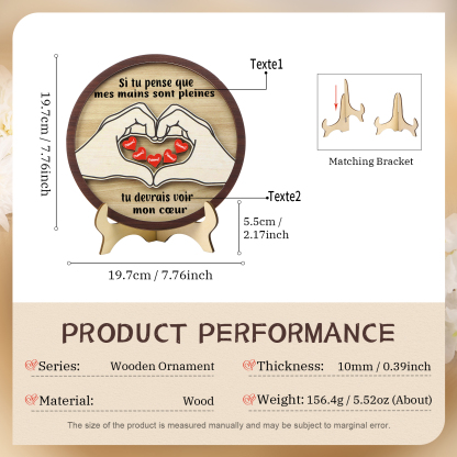 Décoration en bois 5 Prénoms personnalisés avec 2 textes Cadeau pour famille | Jessemade