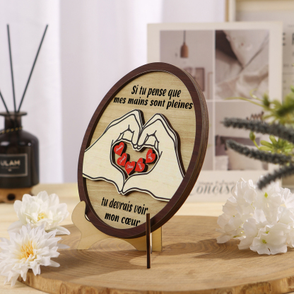 Décoration en bois 5 Prénoms personnalisés avec 2 textes Cadeau pour famille | Jessemade