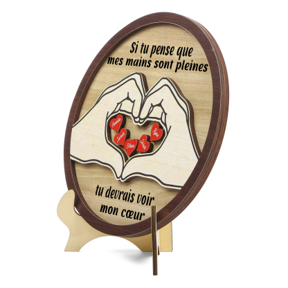 Décoration en bois 5 Prénoms personnalisés avec 2 textes Cadeau pour famille | Jessemade