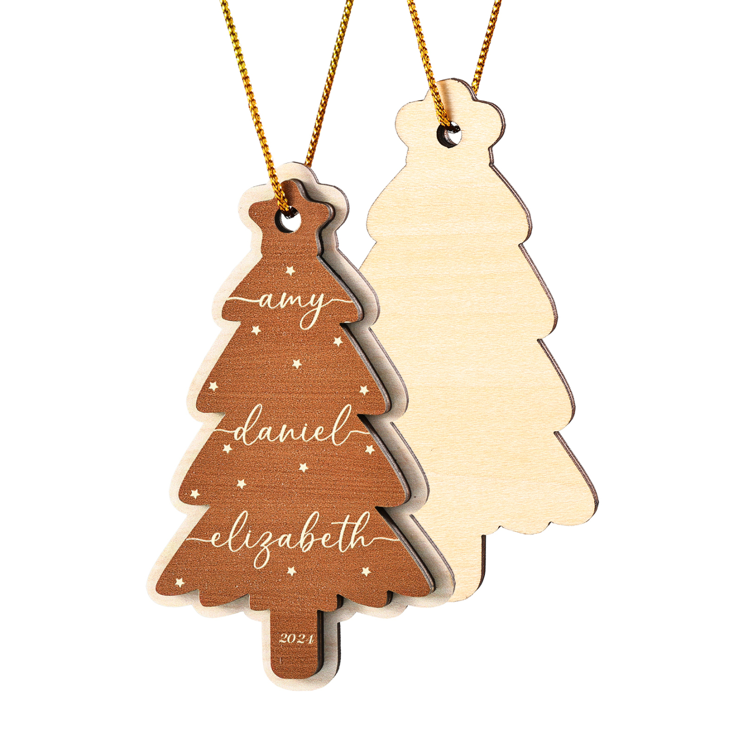 Décoration Sapin Noël en bois Sapin de Noël 3 Prénom Personnalisé Ornement de Noël Cadeau pour famille | Jessemade