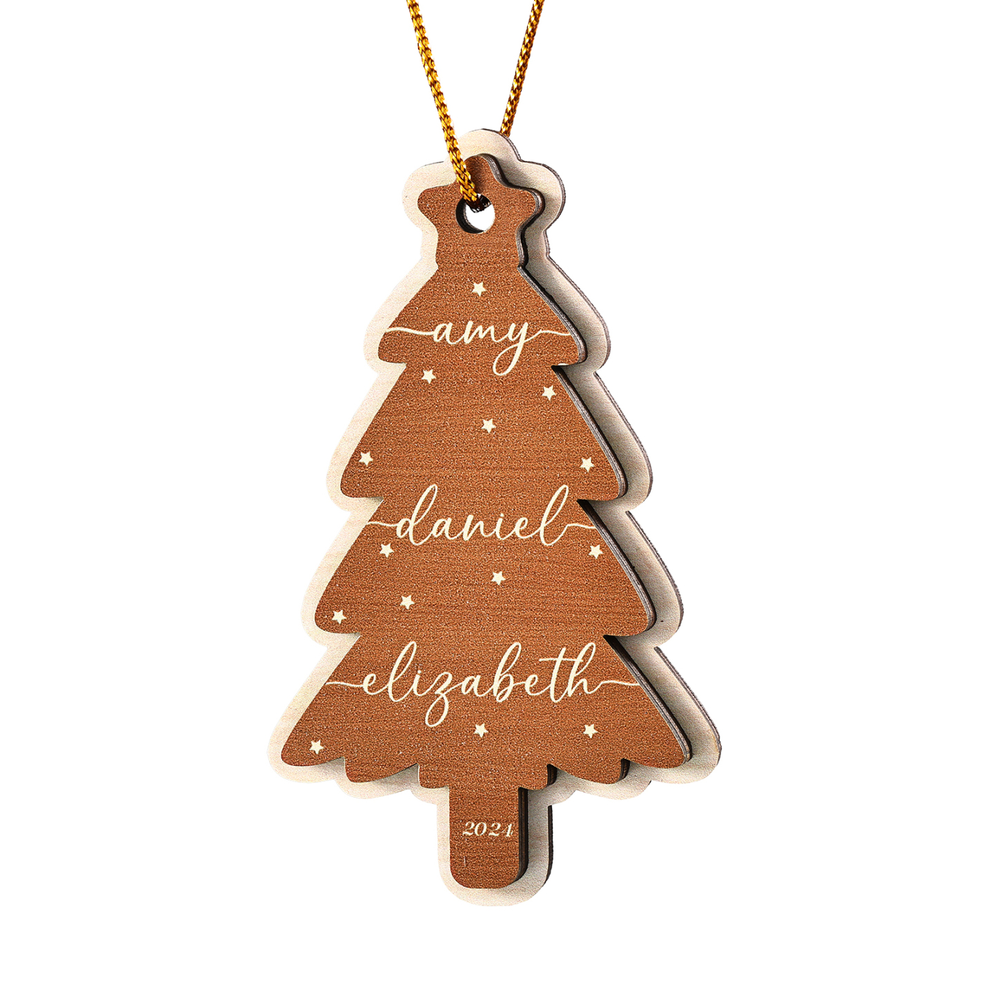 Décoration Sapin Noël en bois Sapin de Noël 3 Prénom Personnalisé Ornement de Noël Cadeau pour famille | Jessemade