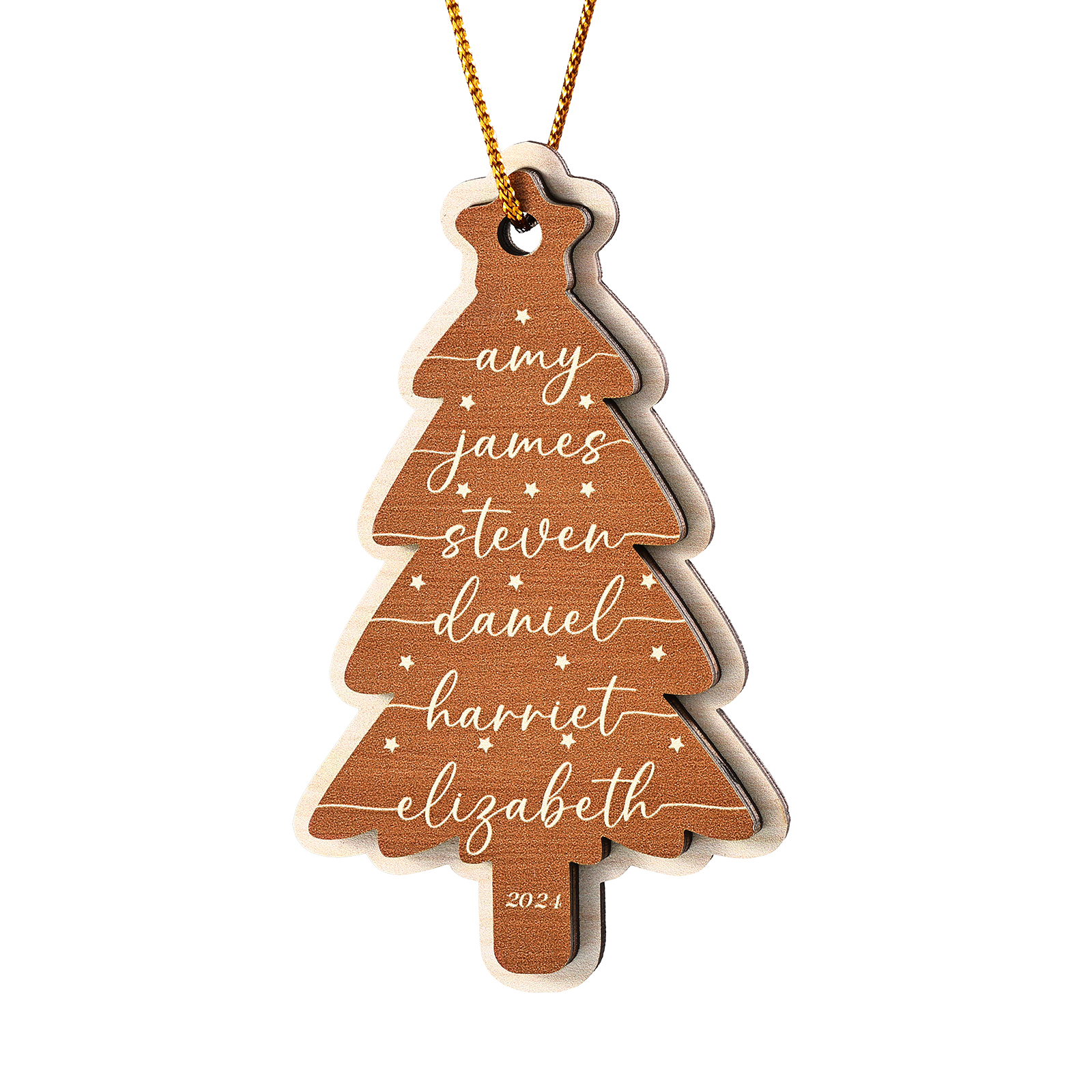 Décoration Sapin Noël en bois Sapin de Noël 6 Prénom Personnalisé Ornement de Noël Cadeau pour famille | Jessemade
