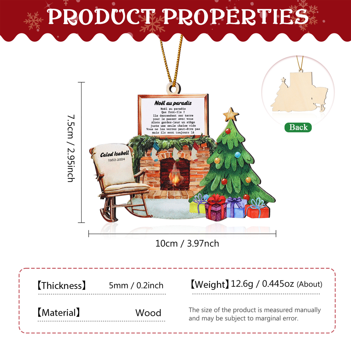 À Mamie ou Papi Décoration Sapin Noël en bois 1 Prénoms Personnalisés avec Annéns Cadeau pour famille | Jessemade