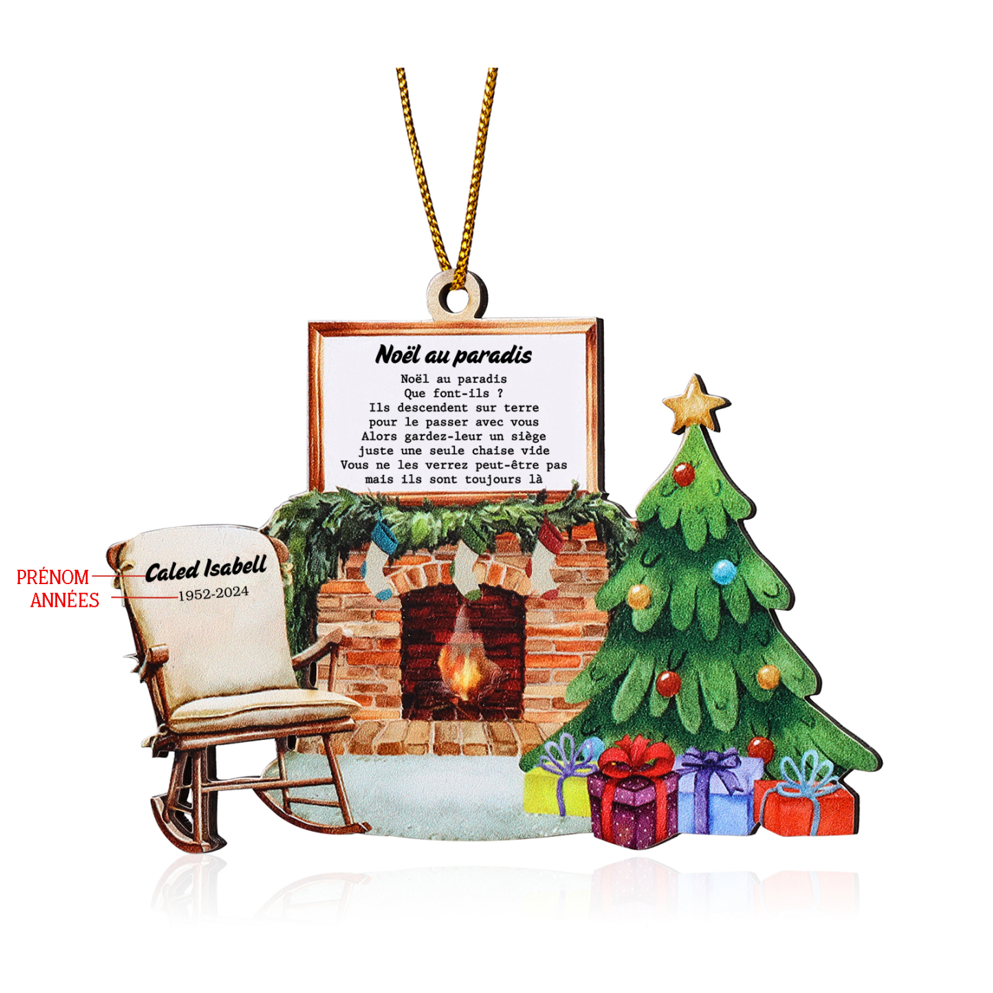 À Mamie ou Papi Décoration Sapin Noël en bois 1 Prénoms Personnalisés avec Annéns Cadeau pour famille | Jessemade
