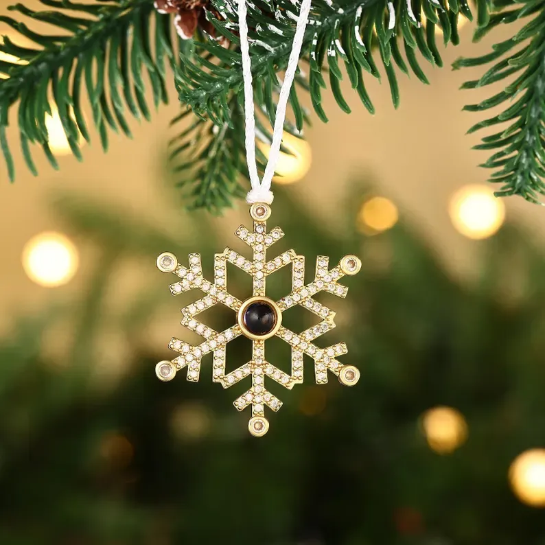 Décoration neige avec Pierre de projection photo Personnalisé Cadeau Noël | Jessemade