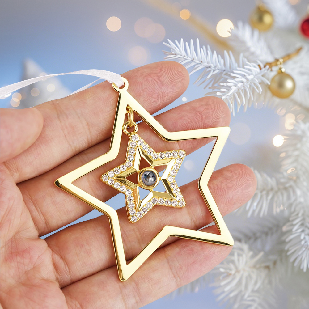 Décoration Pierre de Projection en Forme de l'étoile Personnalisée avec Photo Cadeau Noël | Jessemade