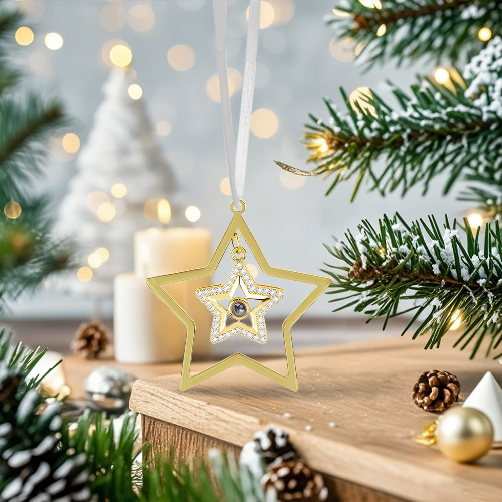 Décoration Pierre de Projection en Forme de l'étoile Personnalisée avec Photo Cadeau Noël | Jessemade