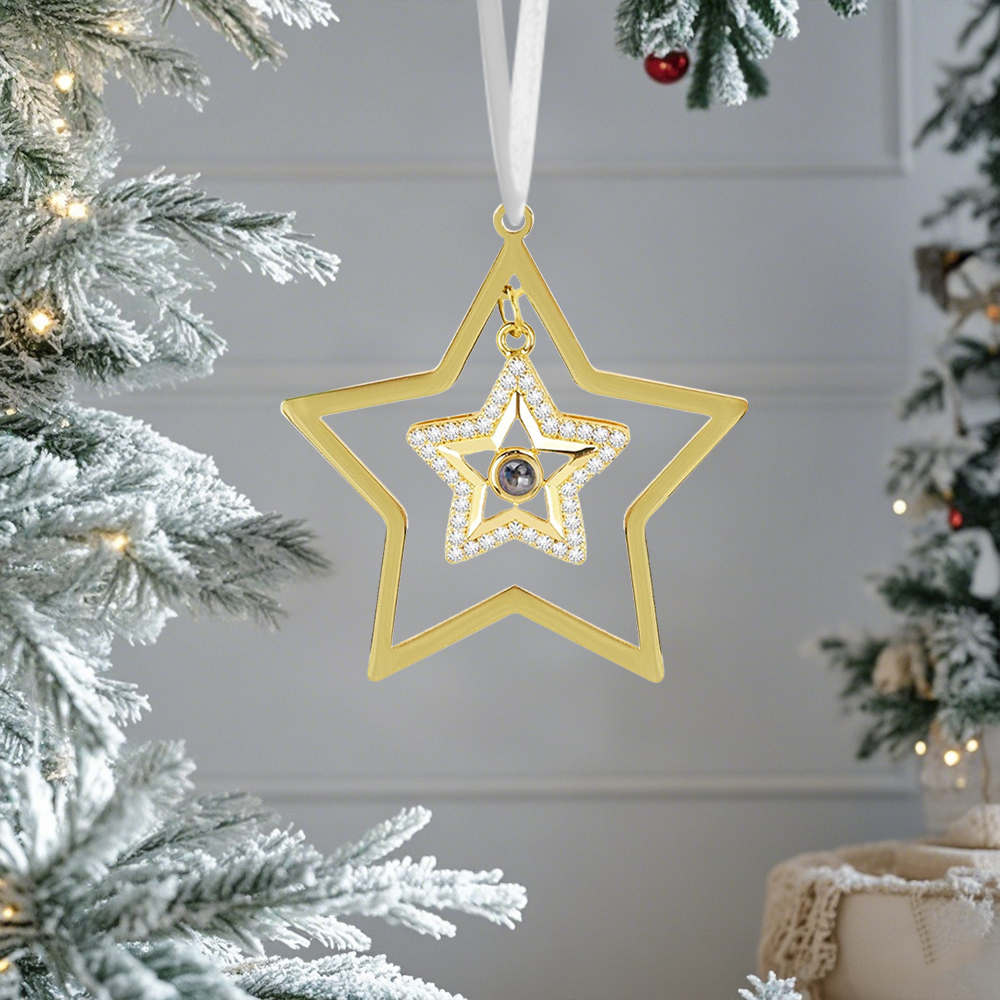 Décoration Pierre de Projection en Forme de l'étoile Personnalisée avec Photo Cadeau Noël | Jessemade
