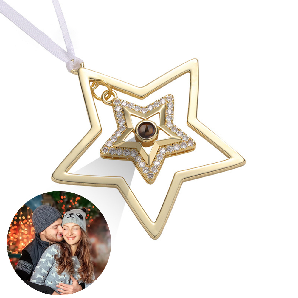 Décoration Pierre de Projection en Forme de l'étoile Personnalisée avec Photo Cadeau Noël | Jessemade