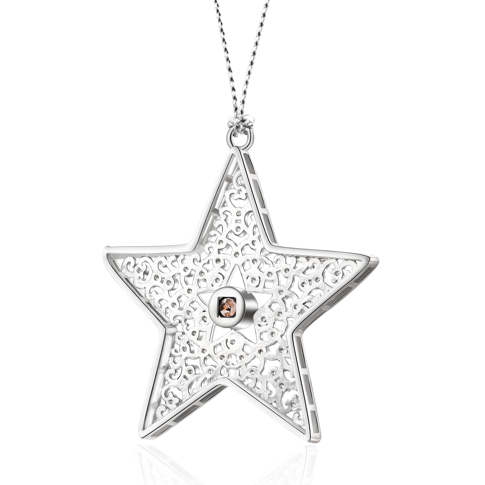 Pendentif en Forme d'étoile Projection de Pierre avec 1 Photo Personnalisée Collier Personnalisé | Jessemade