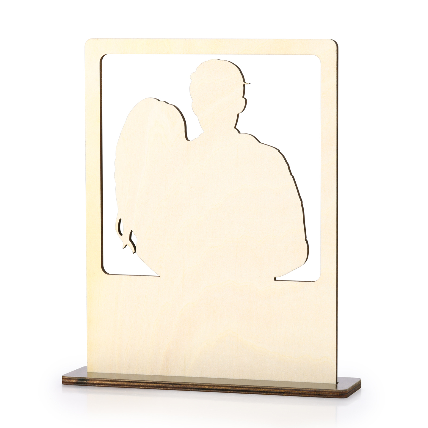 Cadre Photo 3D Personnalisé en Bois avec Texte Date et Photo Déco de Maison pour Famille | Jessemade