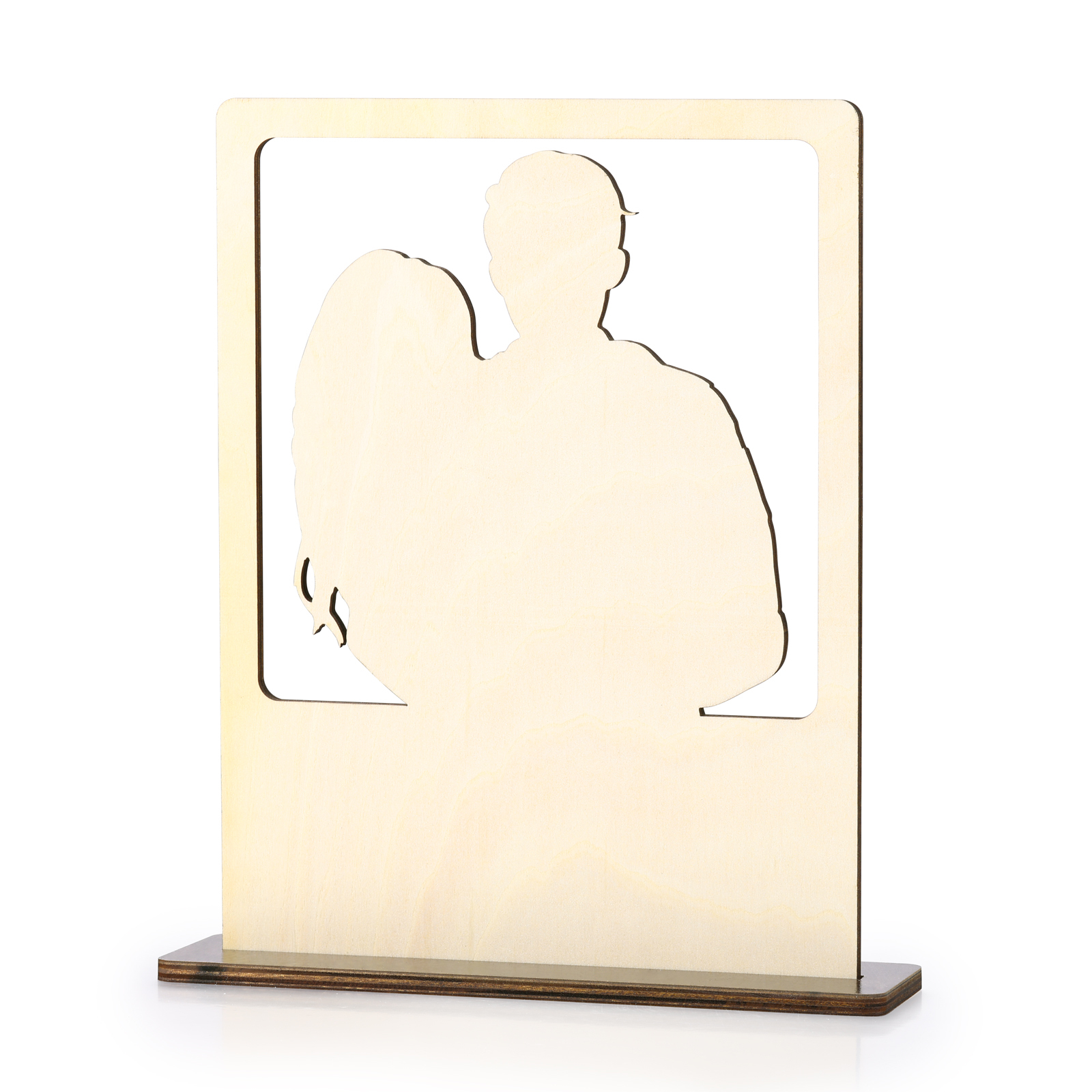 Cadre Photo 3D Personnalisé en Bois avec Texte Date et Photo Déco de Maison pour Famille | Jessemade