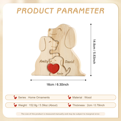 Plaque en bois Personnalisé avec 3 Prénoms et 3 Chiens Cadeau Décoration pour Famille | Jessemade